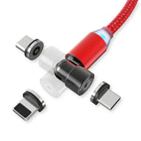 Multi Mehrfach USB 3-in-1 Ladekabel 2m rot magnetische Stecker USB-C USB-Micro i-Produkte Kfz Camping Reise Lkw Büro Neu